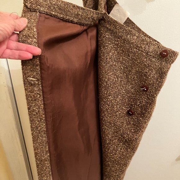 Brown tweed wrap around skirt size 5 - Picture 2 of 5